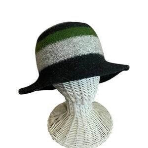 Chatties striped wool bucket hat one size